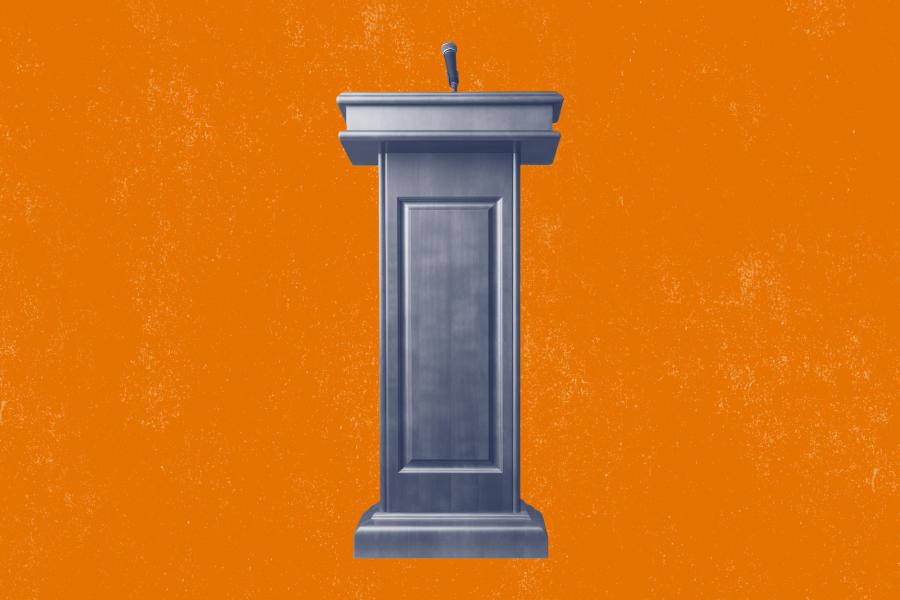 An illustration of a debate podium.