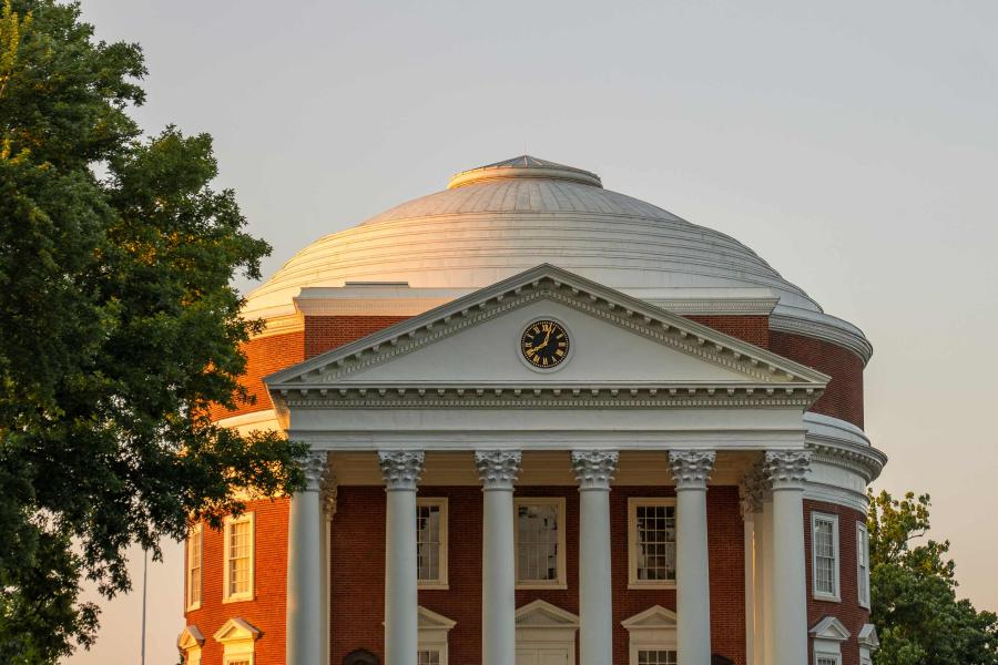 The UVA Rotunda at sunset