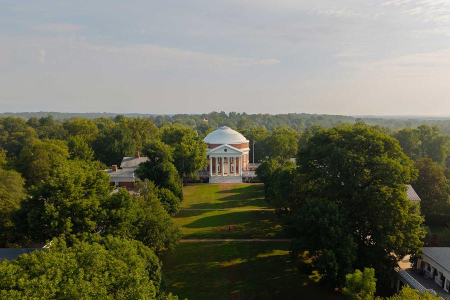 Aerial of the Lawn and Rotunda