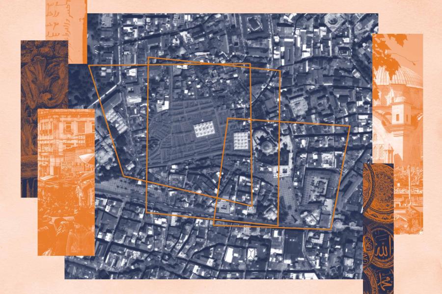 a collage of several satellite images of different cities