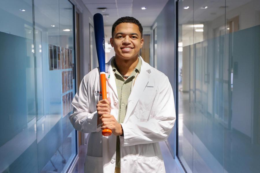 Isaiah Swann with bat
