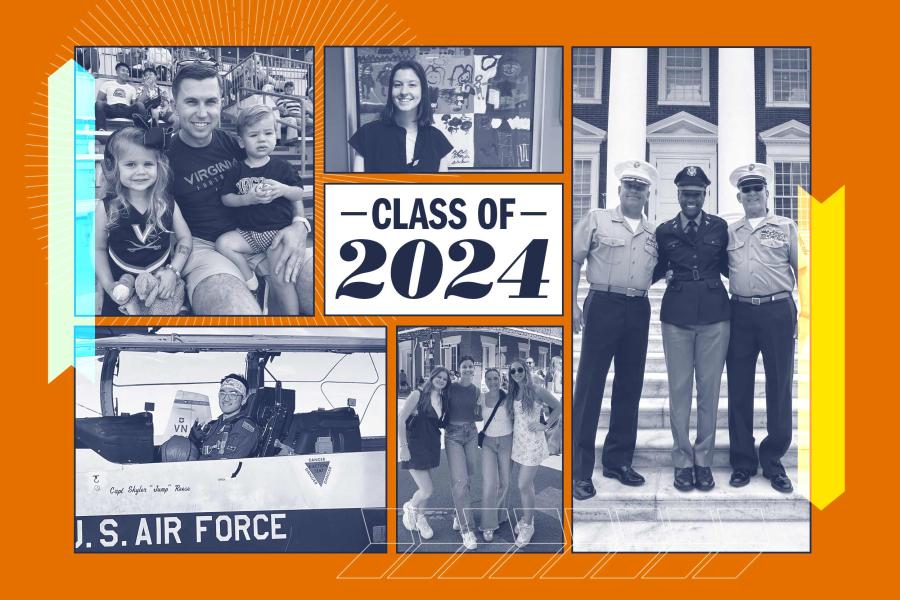 Collage of four UVA graduates 