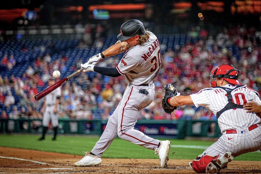 Picture of Jake McCarthy Hitting Ball 
