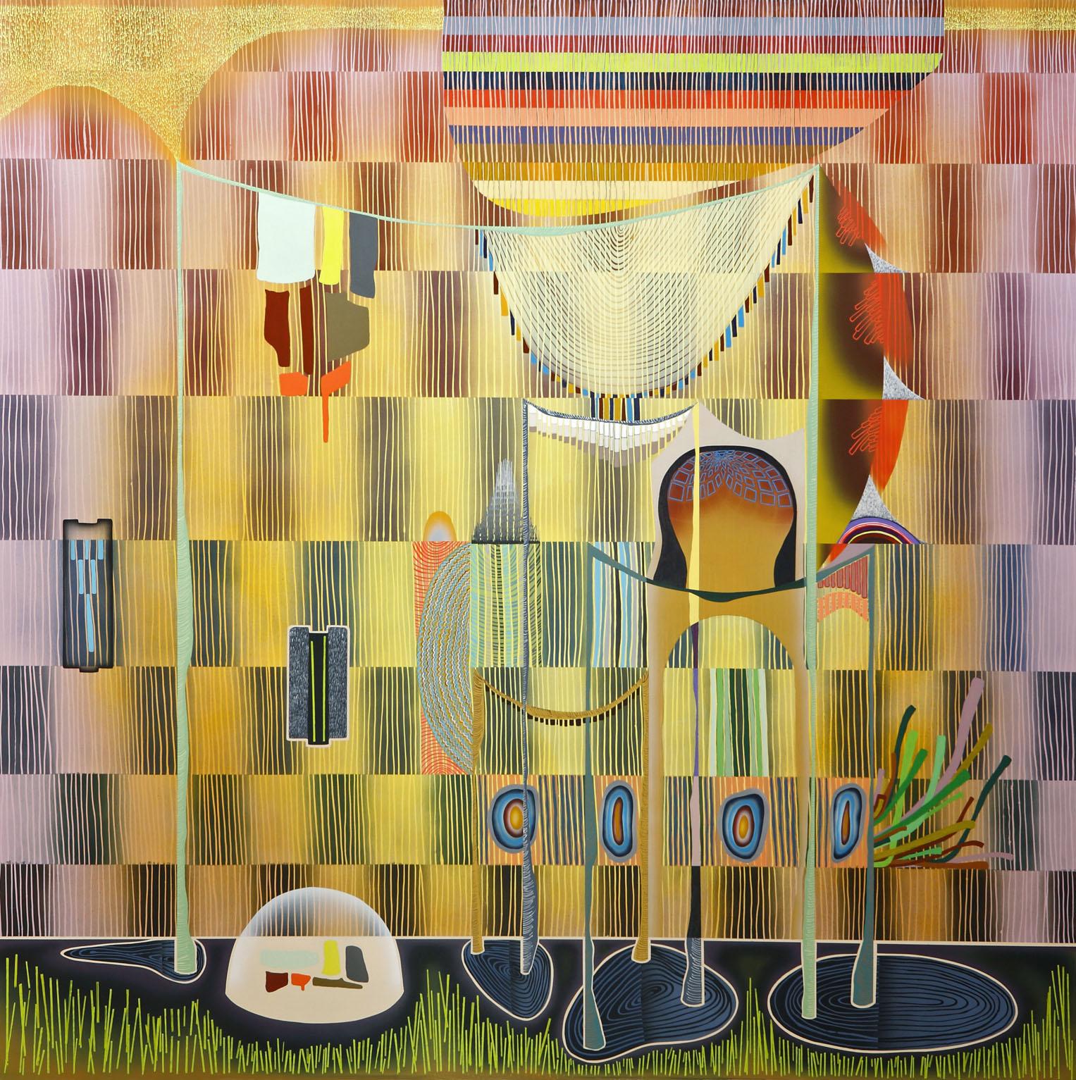 Tightrope, 2010, acrylic on panel, 60" x 60"