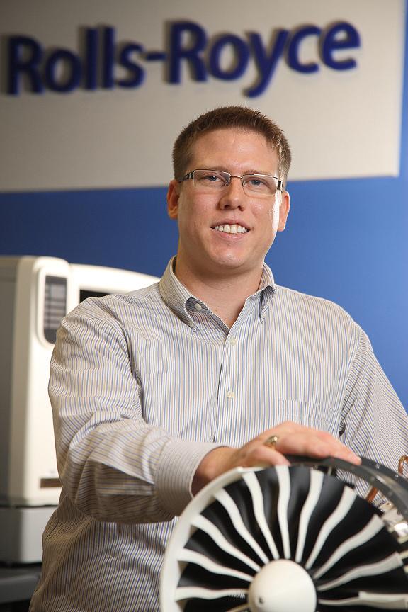 While studying toward his engineering degree, Aaron Holowaychuk interned at the Commonwealth Center for Advanced Manufacturing. He will spend the next three months working for CCAM partner Rolls Royce.