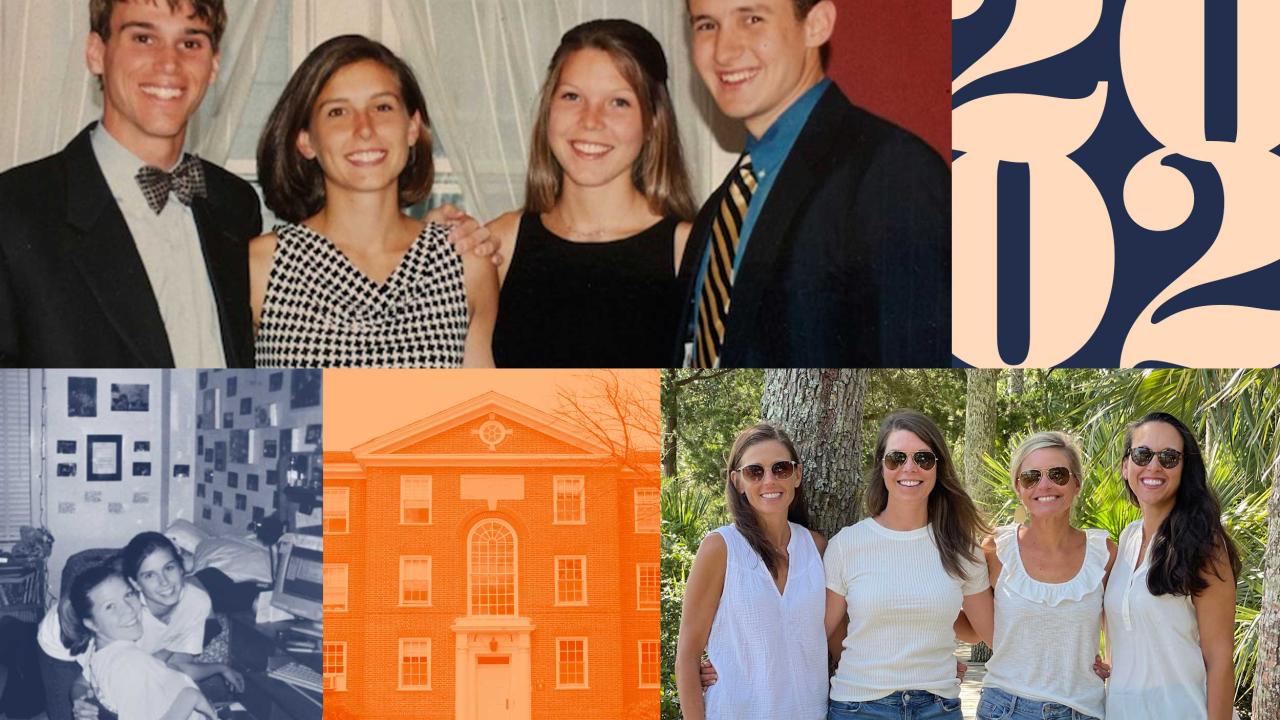 A collage of Becca Christophel and Katy Shonka through the years
