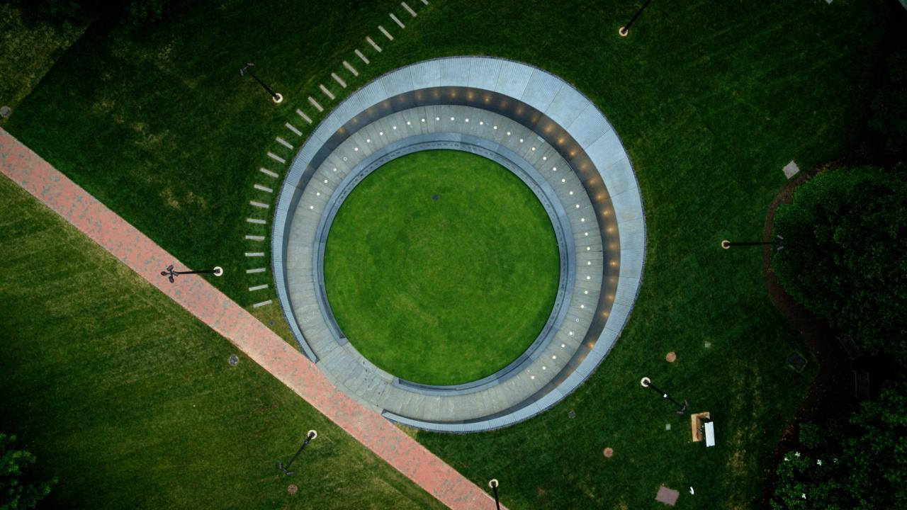 Arial view of the Memorial for Enslaved Laborers