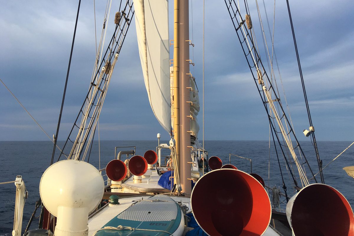 A shipboard view from the lab house top