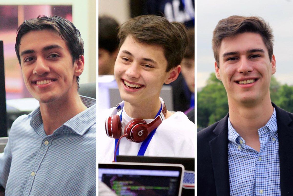 Headshots left to right:  Rohan Taneja, Emerson Berlik and Matthew Jennings 