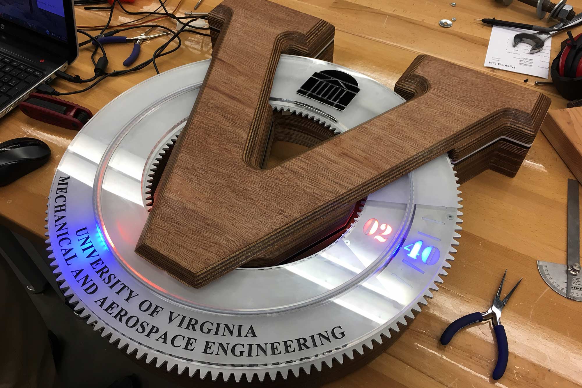 A finished clock on a table
