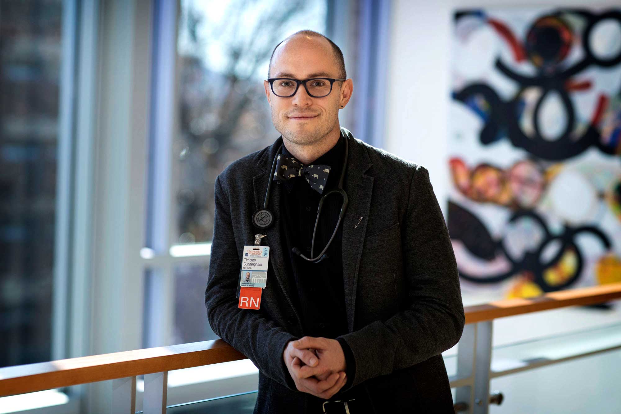 Professor Tim Cunningham holds a joint appointment in UVA’s School of Nursing and Department of Drama.