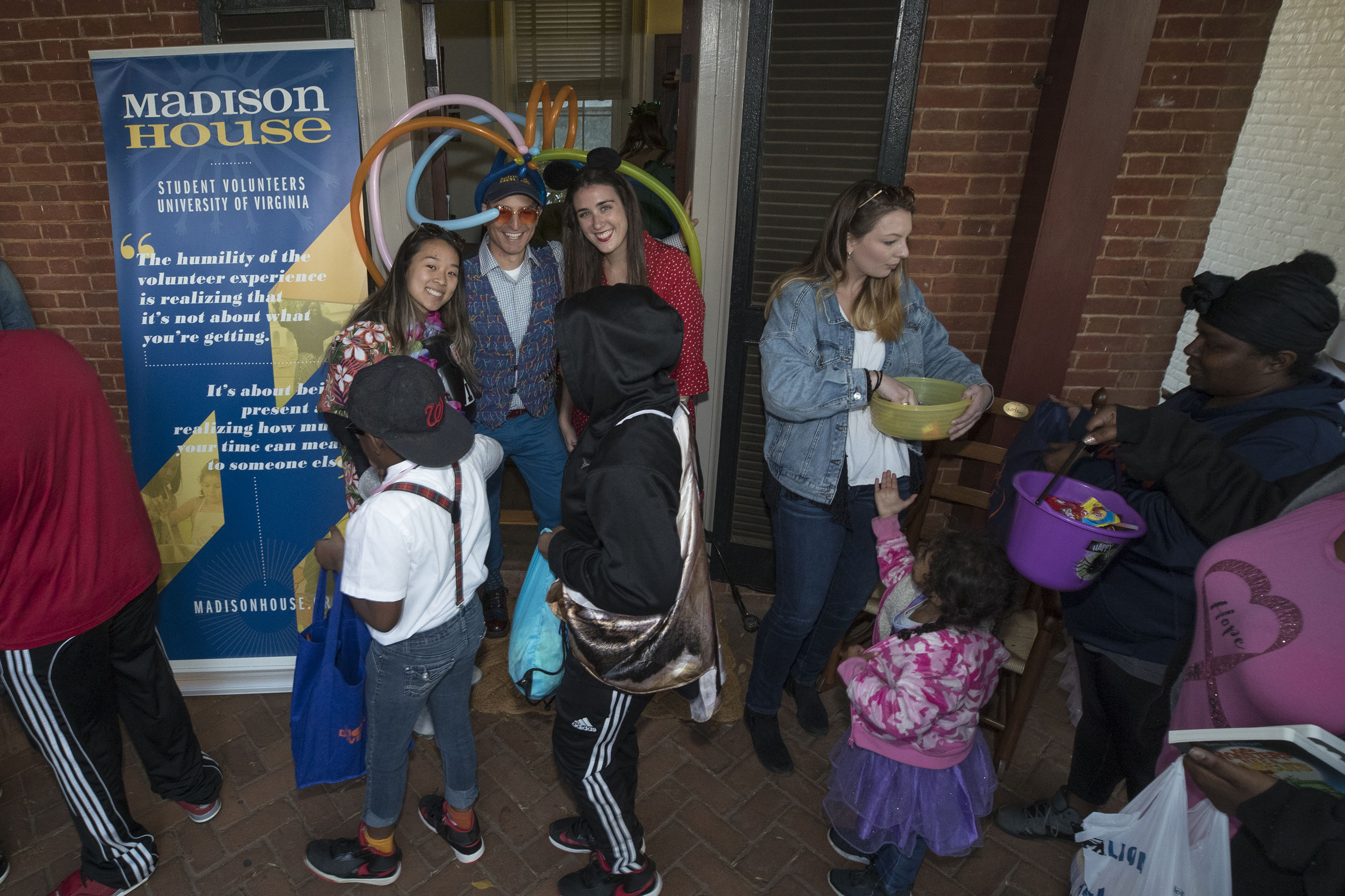 children visit the Madison House while trick or treating