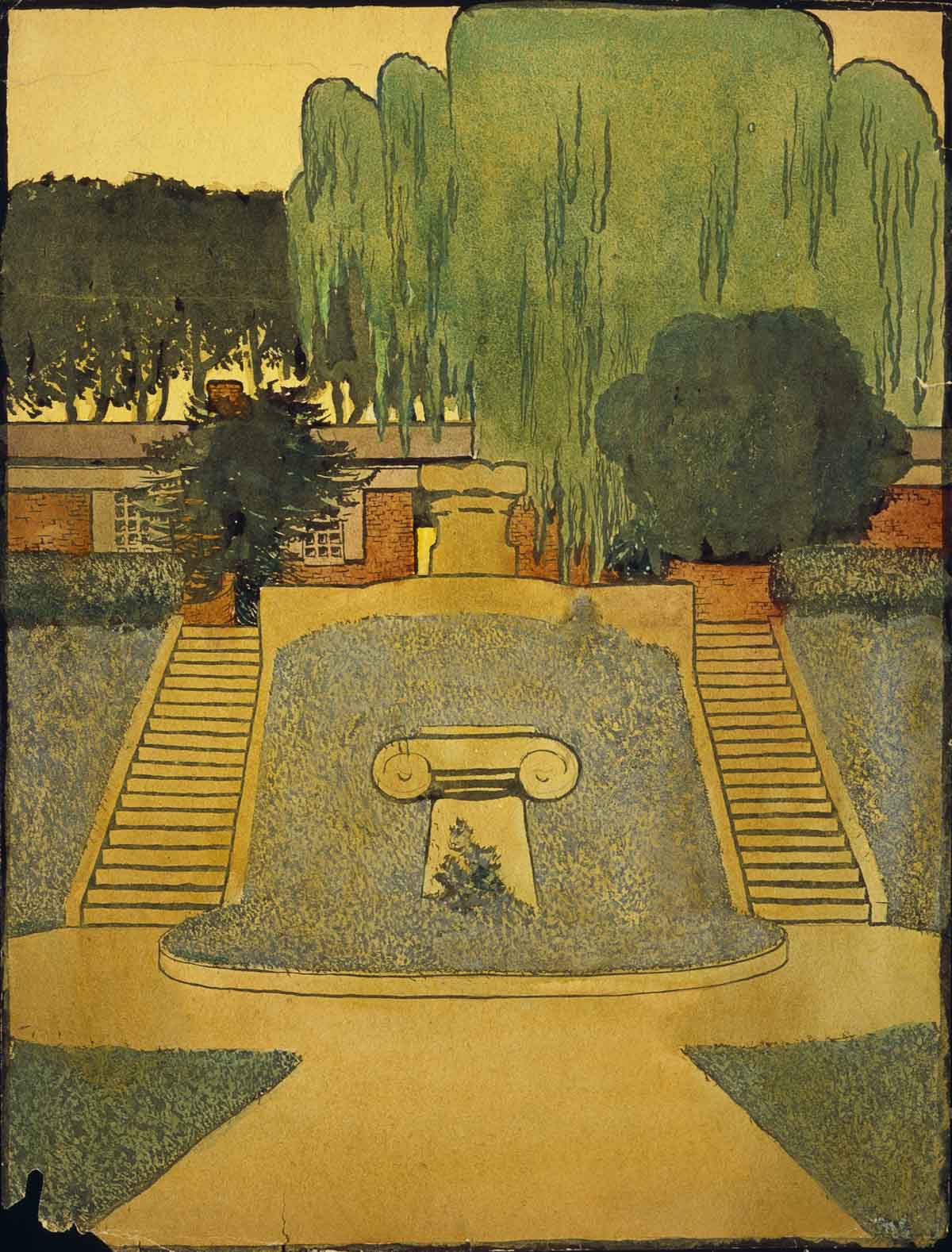 painting of the Steps on the west lawn