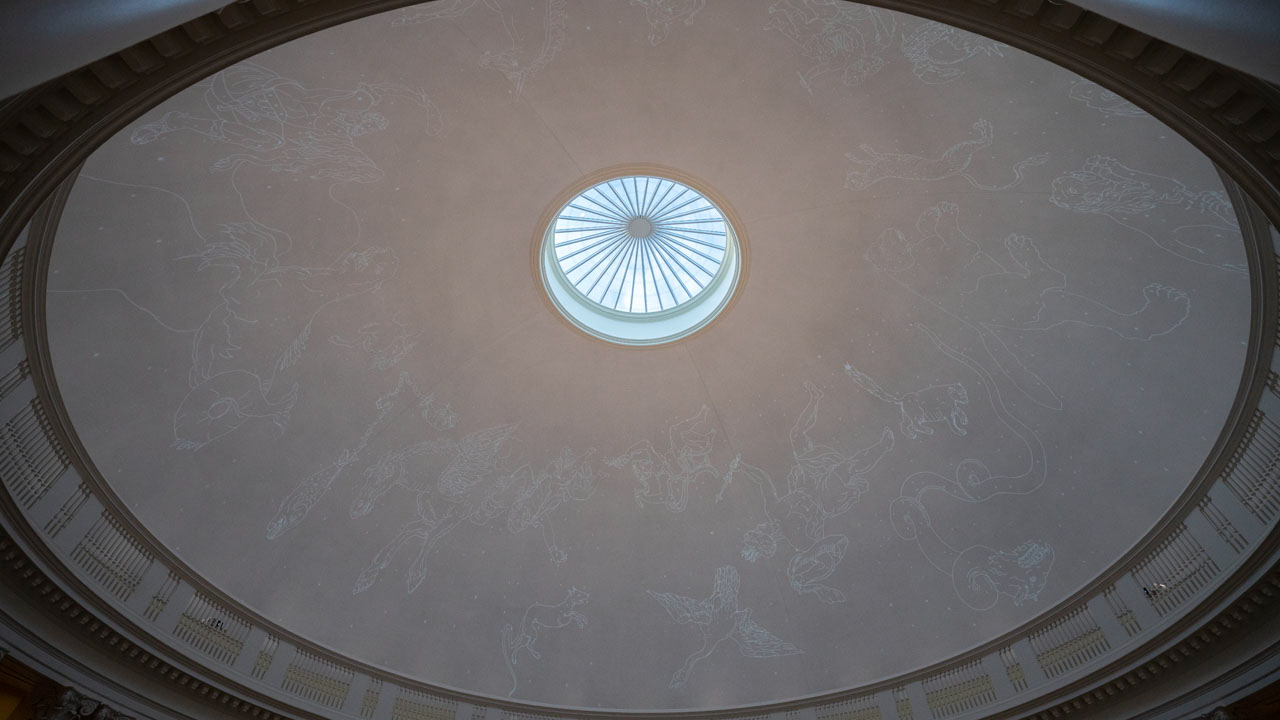 Inside the Dome of the Rotunda, you can faintly see the constellations showing up
