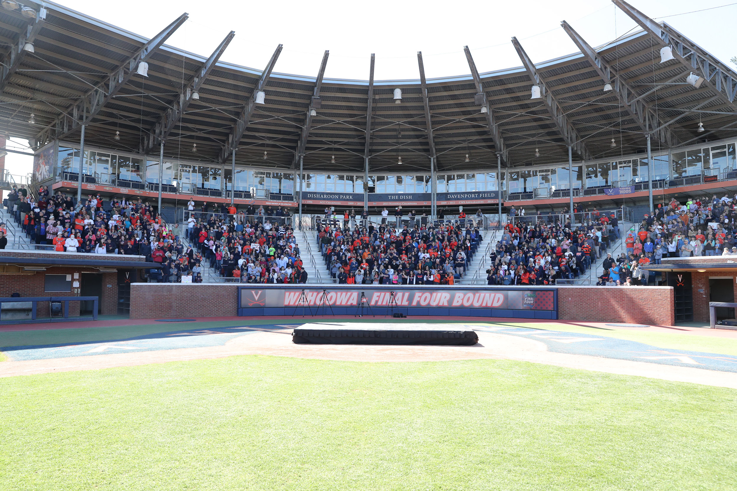 Crowd in the stands of the baseball stadium