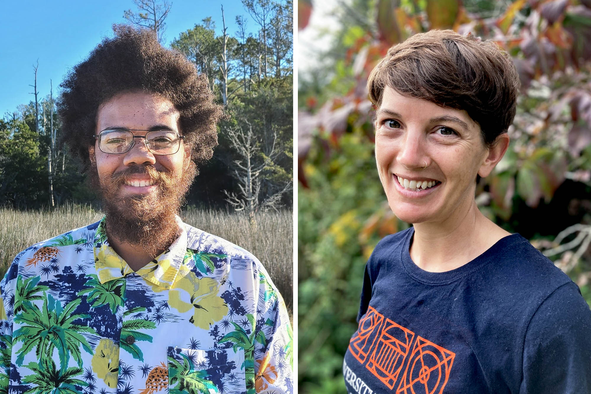 Headshots: Elliott White Jr., left, and Cora Johnston Baird, right