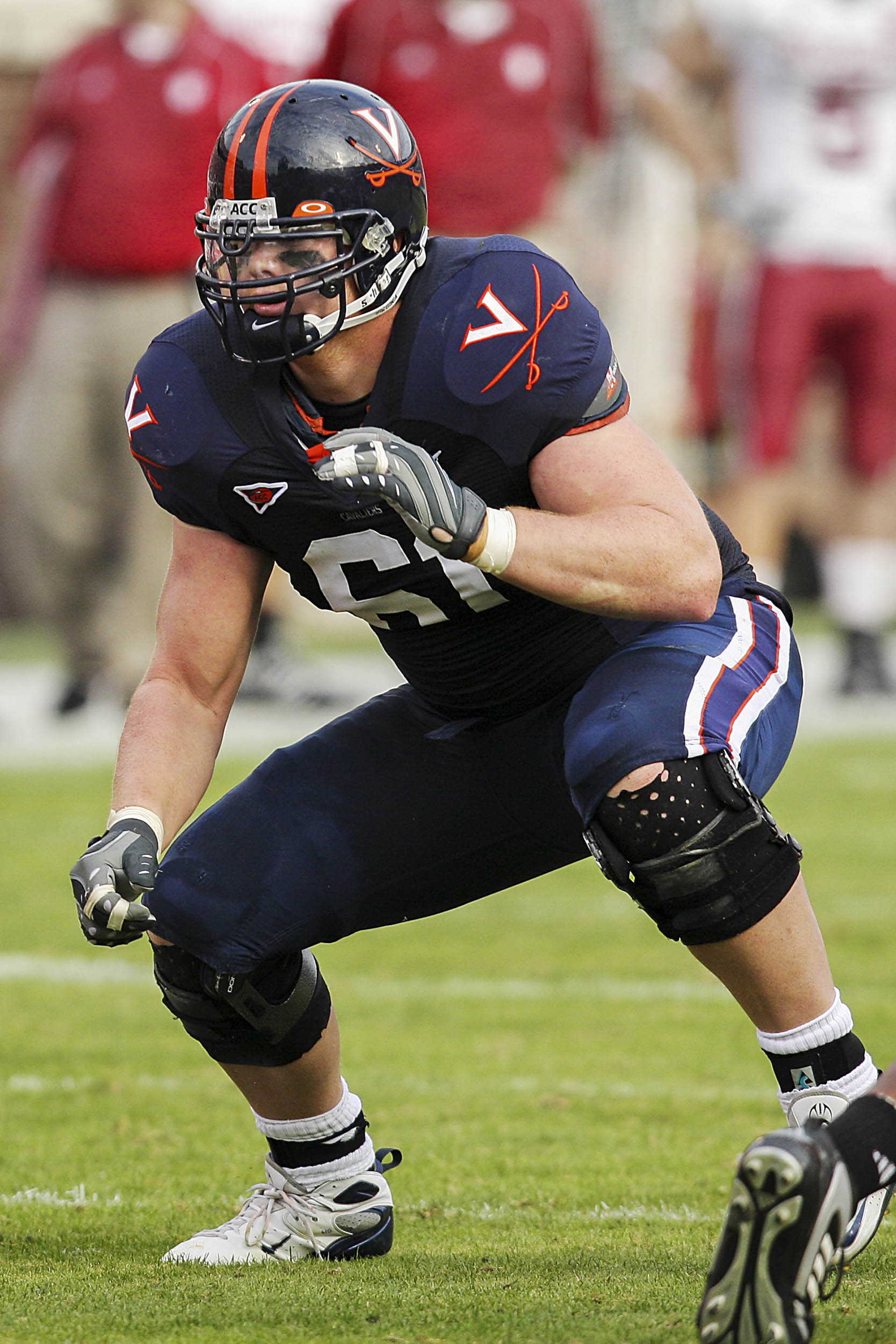 Will Barker preparing to block during a game