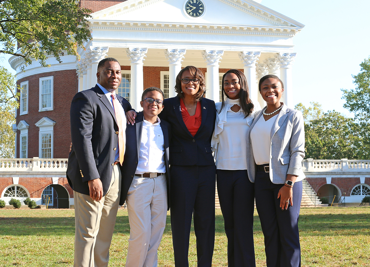 Carla Williams, Brian Williams, Carmen and Camryn, and , Joshua pose together for a family photo