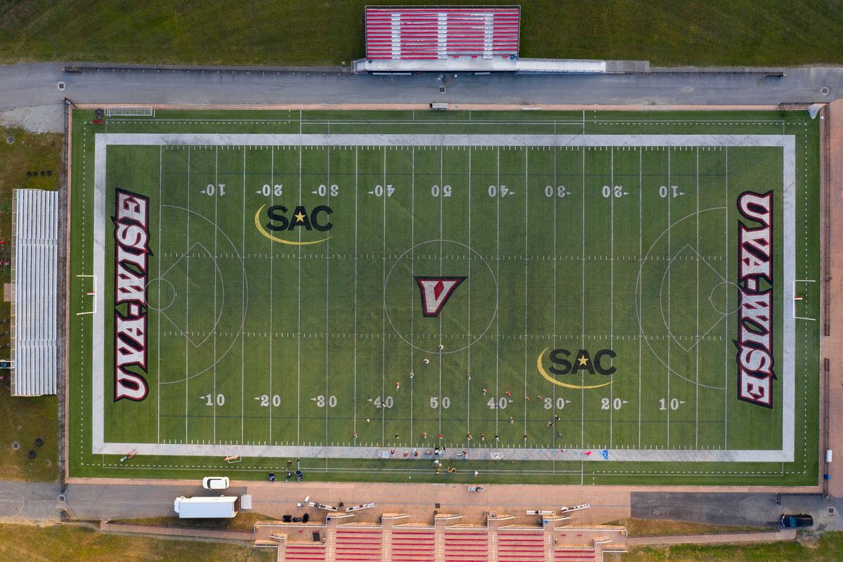 Aerial view of the UVA wise football field