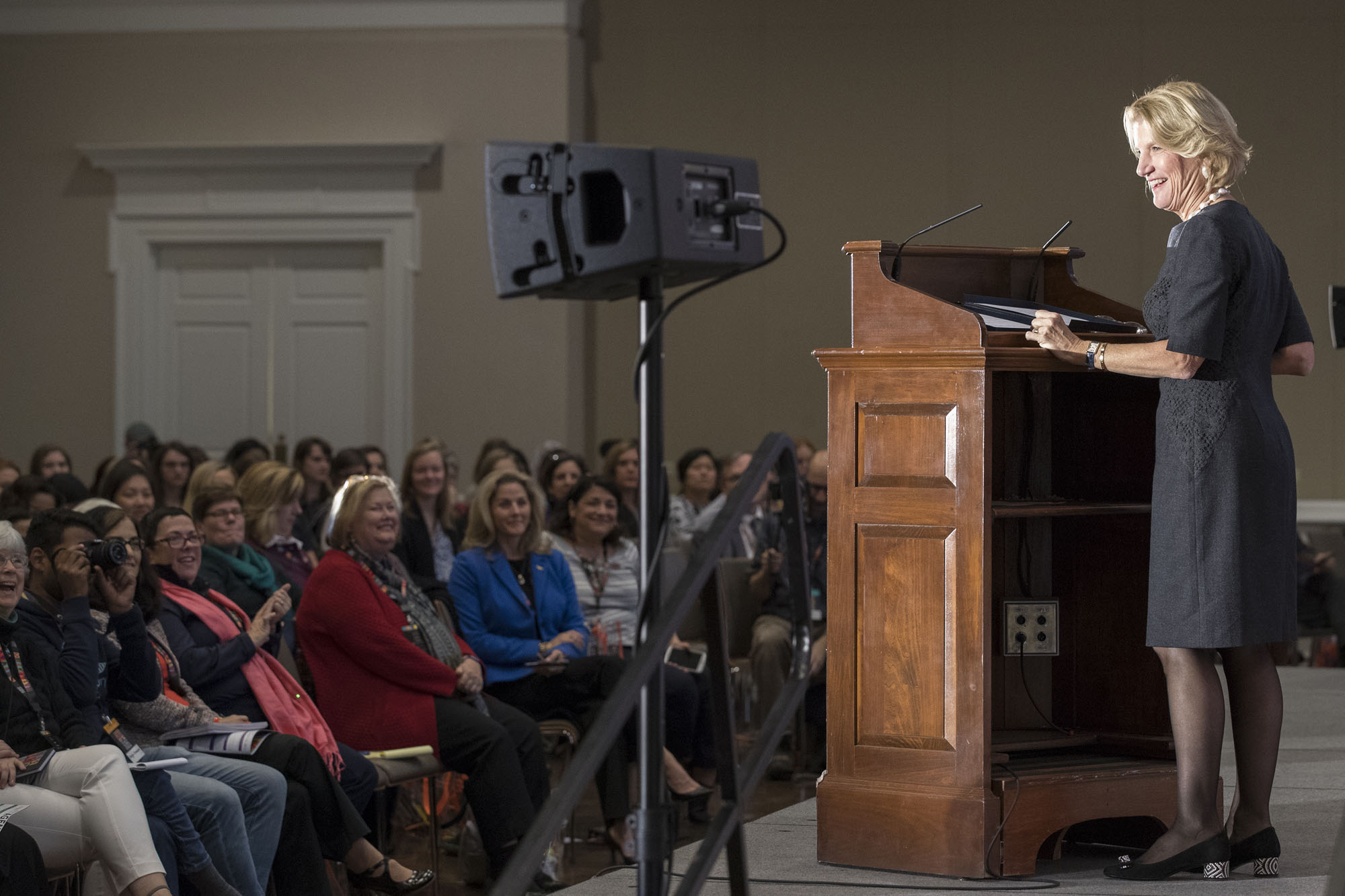 Republican U.S. Sen. Shelley Moore Capito speaking at a podium