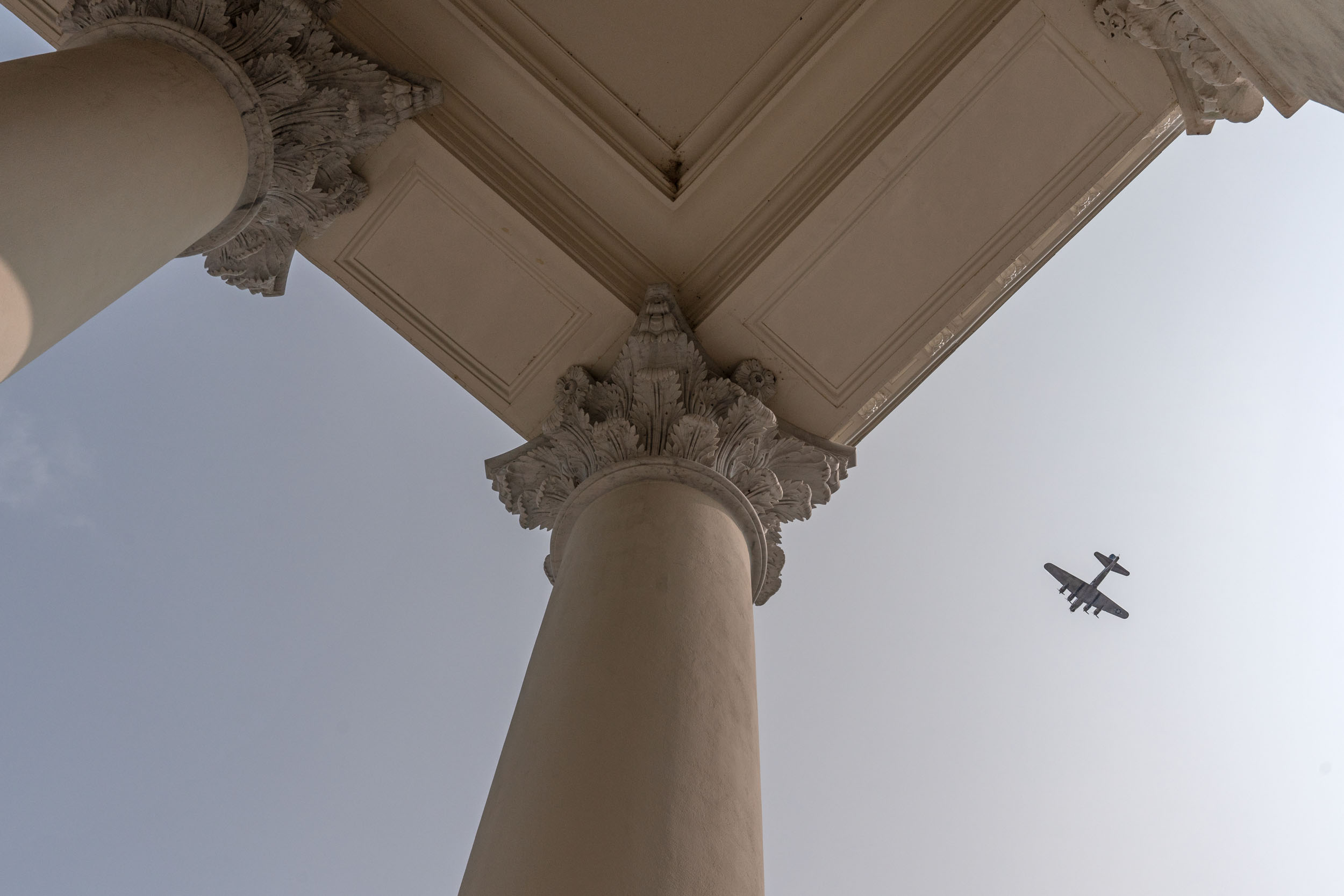 Columns of the Rotunda and airplane
