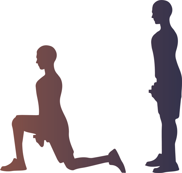 graphical depiction of a person preforming lunges